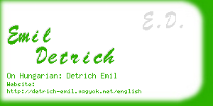 emil detrich business card